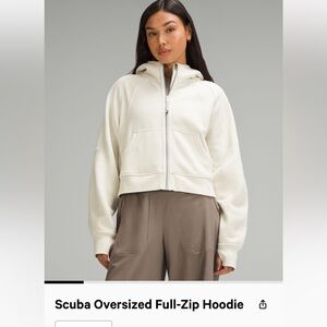Lululemon cream scuba hooded zip up size xs/s euc